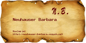 Neuhauser Barbara névjegykártya